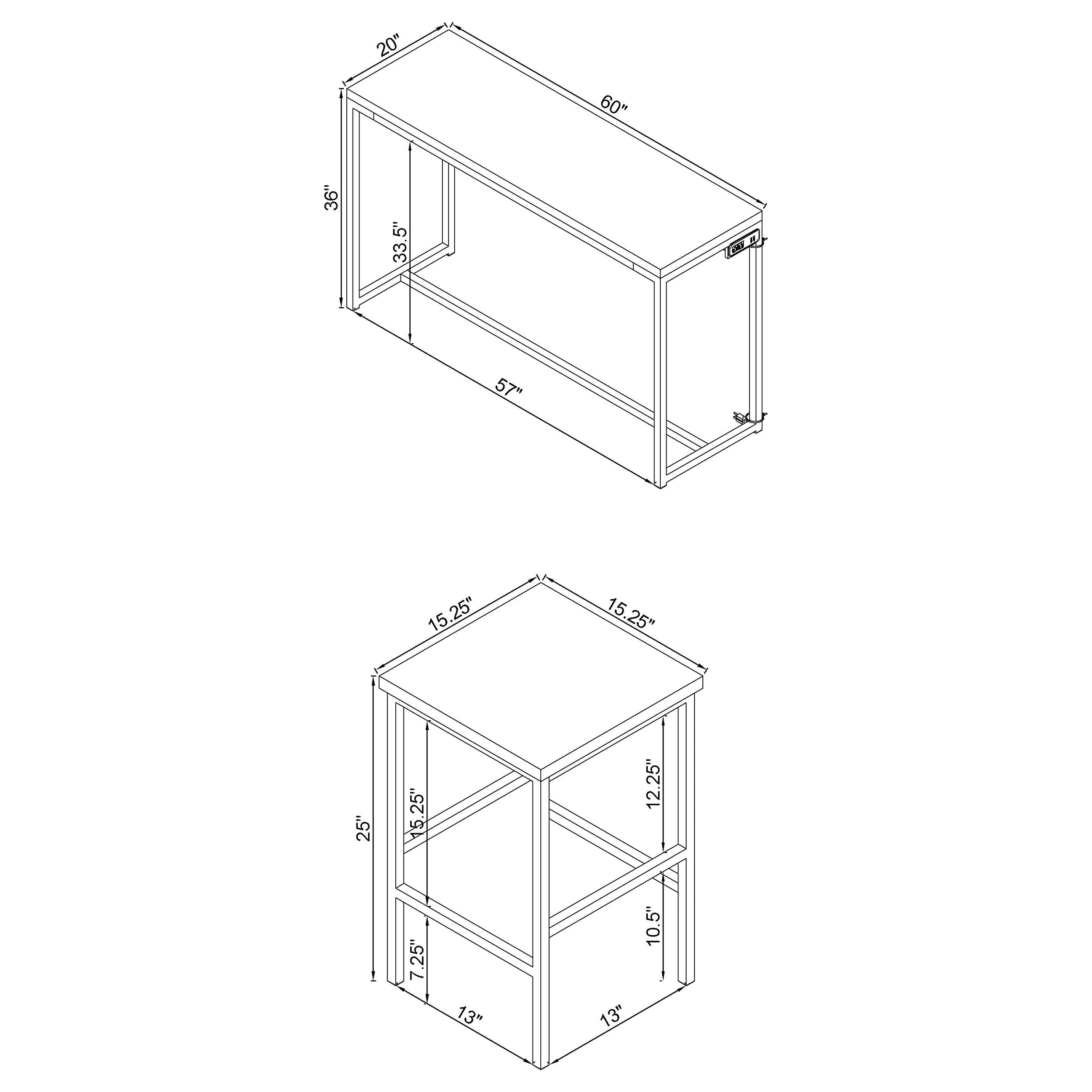 Cassidy Counter Height Dining Table Set Dark Oak