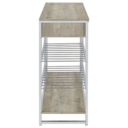 Melrose 2-drawer Home Bar Storage with Wine Rack Grey