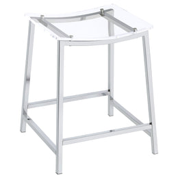 Jovani Acrylic Backless Bar Stool Chrome (Set of 2)
