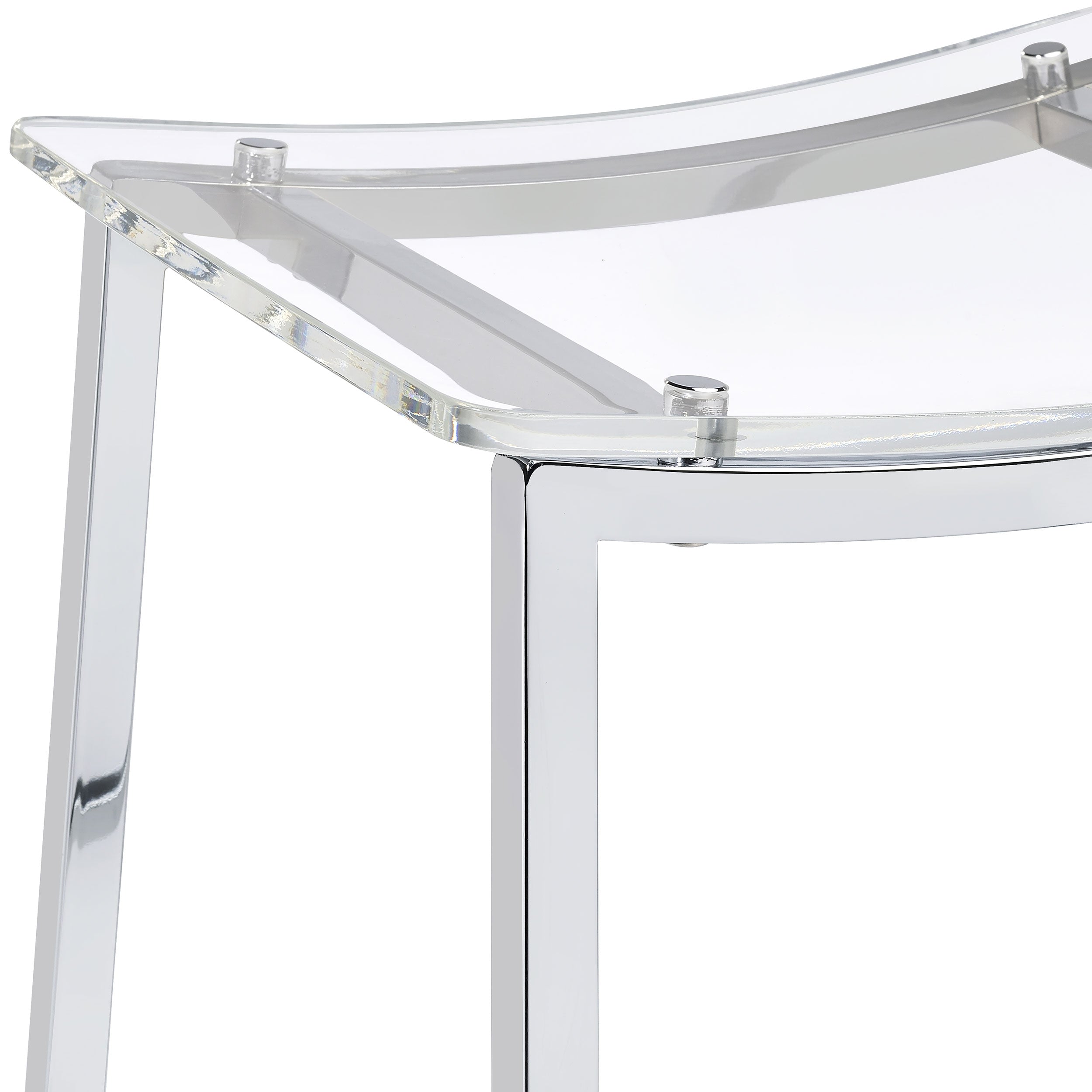 Jovani Acrylic Backless Bar Stool Chrome (Set of 2)