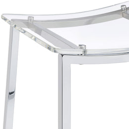 Jovani Acrylic Backless Bar Stool Chrome (Set of 2)