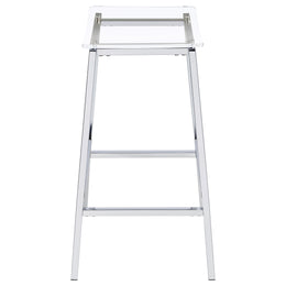 Jovani Acrylic Backless Bar Stool Chrome (Set of 2)