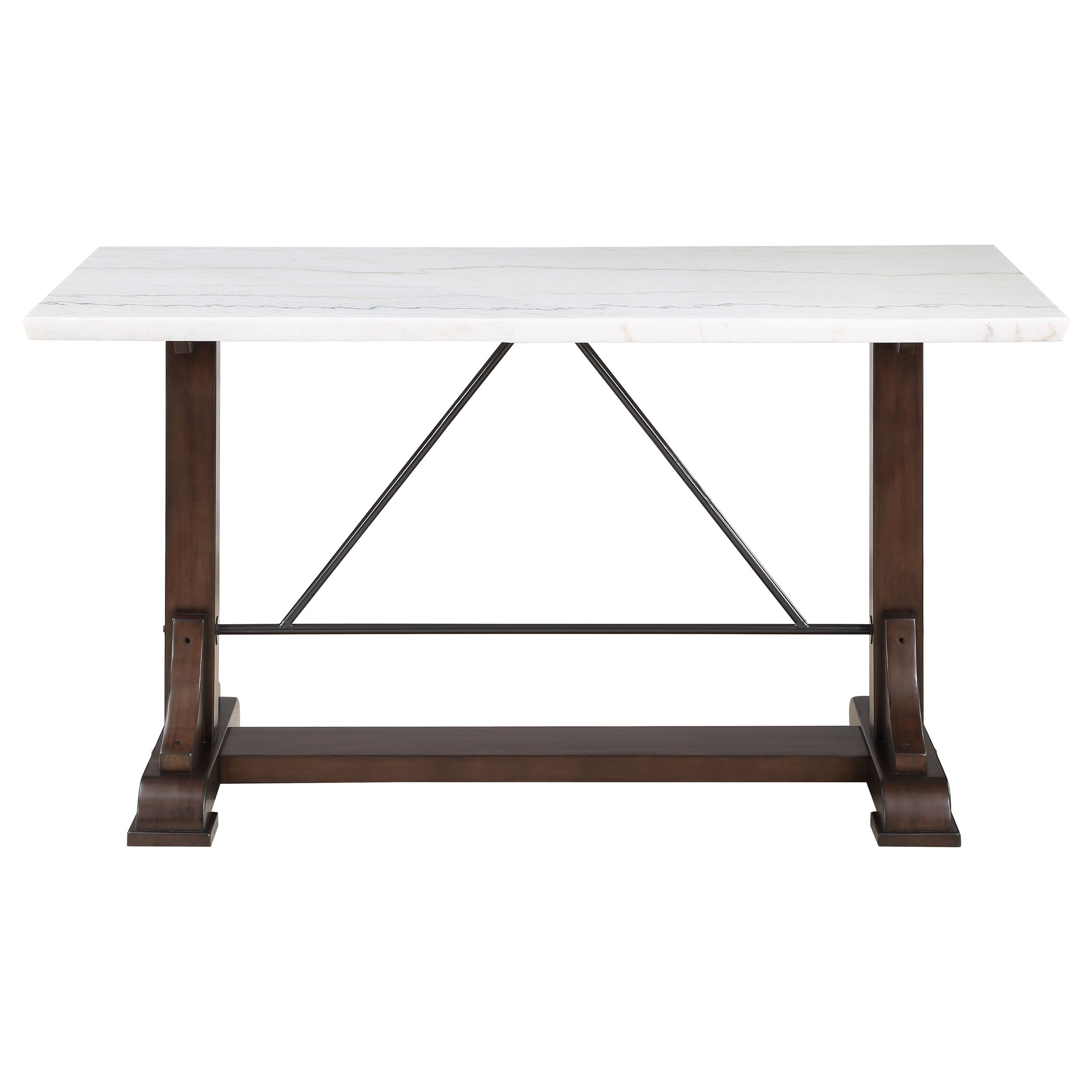 Aldrich Marble Counter Height Dining Table Set White