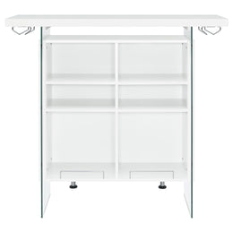 Acosta Freestanding Home Bar Wine Cabinet White High Gloss