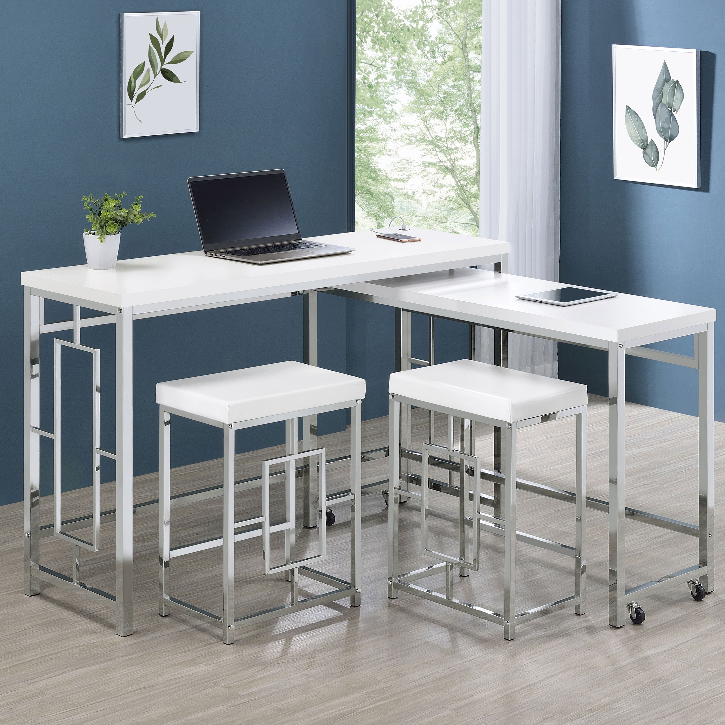 Jackson Multipurpose Counter Height Table Set White