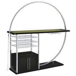 Risley 2-door Circular LED Home Bar Cabinet White High Gloss