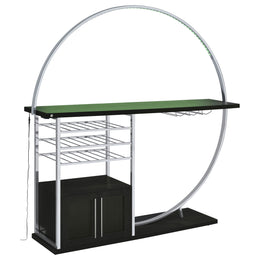 Risley 2-door Circular LED Home Bar Cabinet White High Gloss