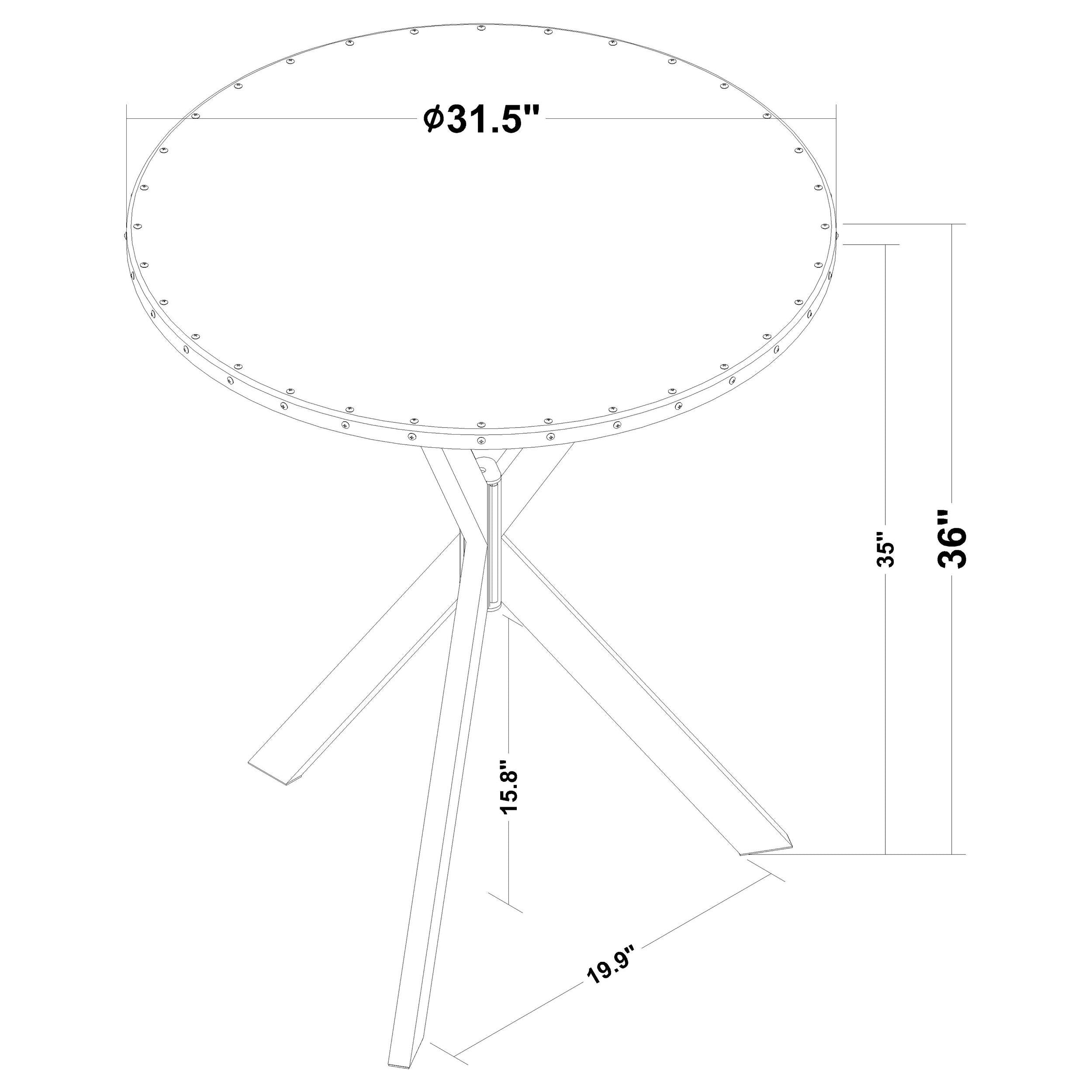 Kenzo Round 32-inch Galvanized Steel Bistro Bar Table Silver
