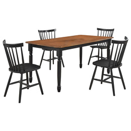 Hollyoak Rectangular Dining Set Walnut and Black