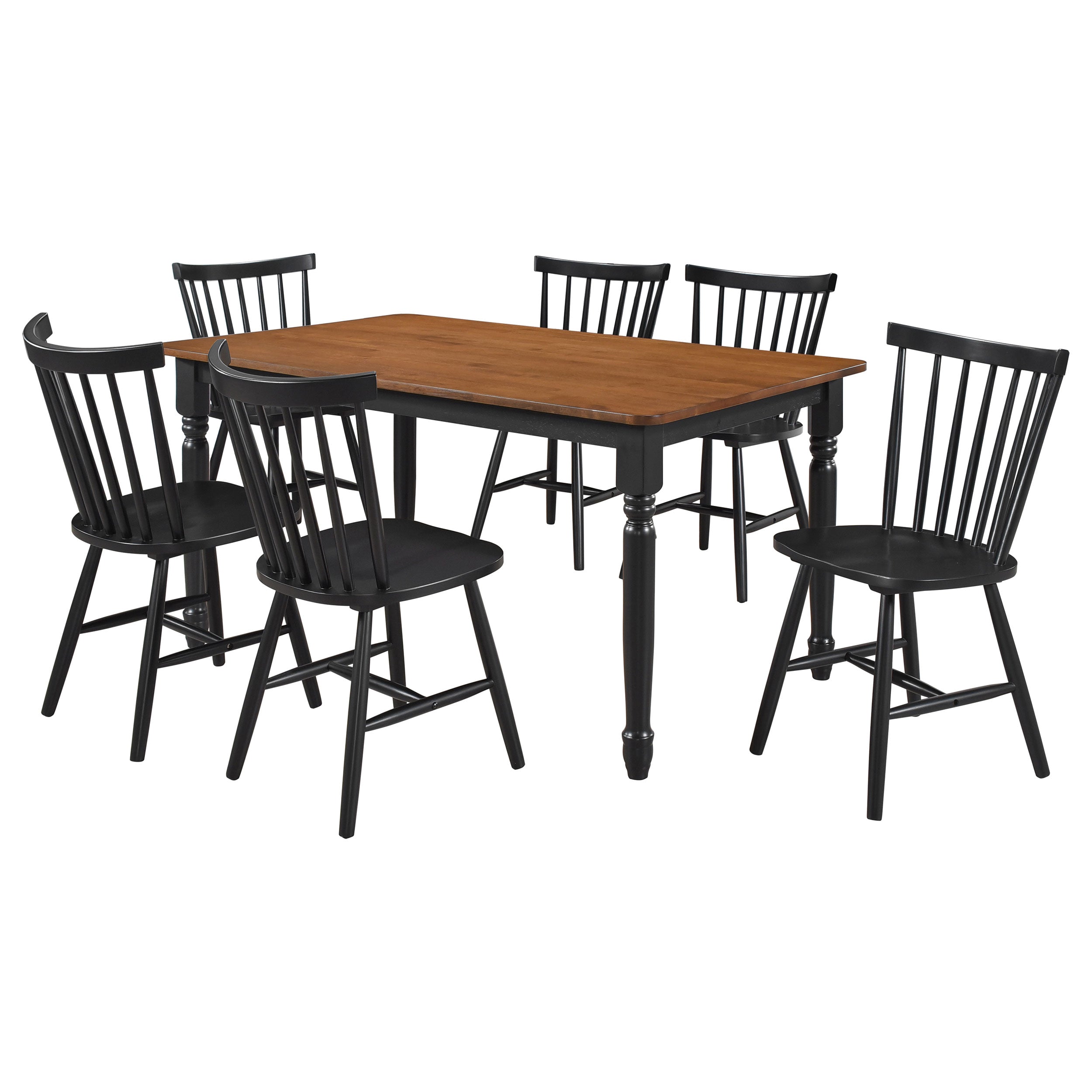 Hollyoak Rectangular Dining Set Walnut and Black