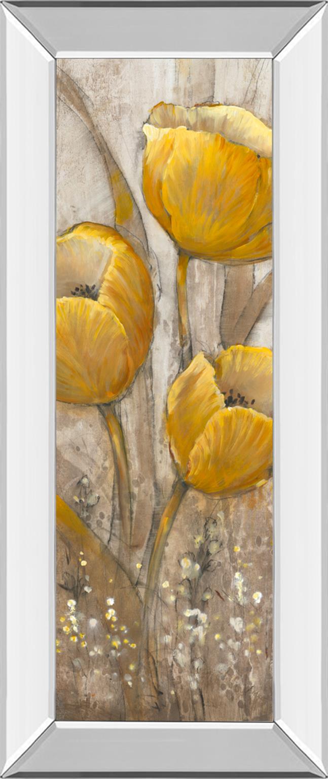 Mirrored Frame Ochre Tulips Ii By Tim Otoole 18X42 Mirror Frame Print