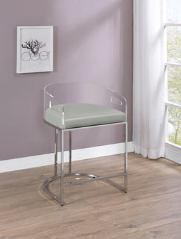 Thermosolis Clear Acrylic Bar Chair Chrome (Set of 2)