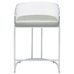 Thermosolis Clear Acrylic Bar Chair Chrome (Set of 2)