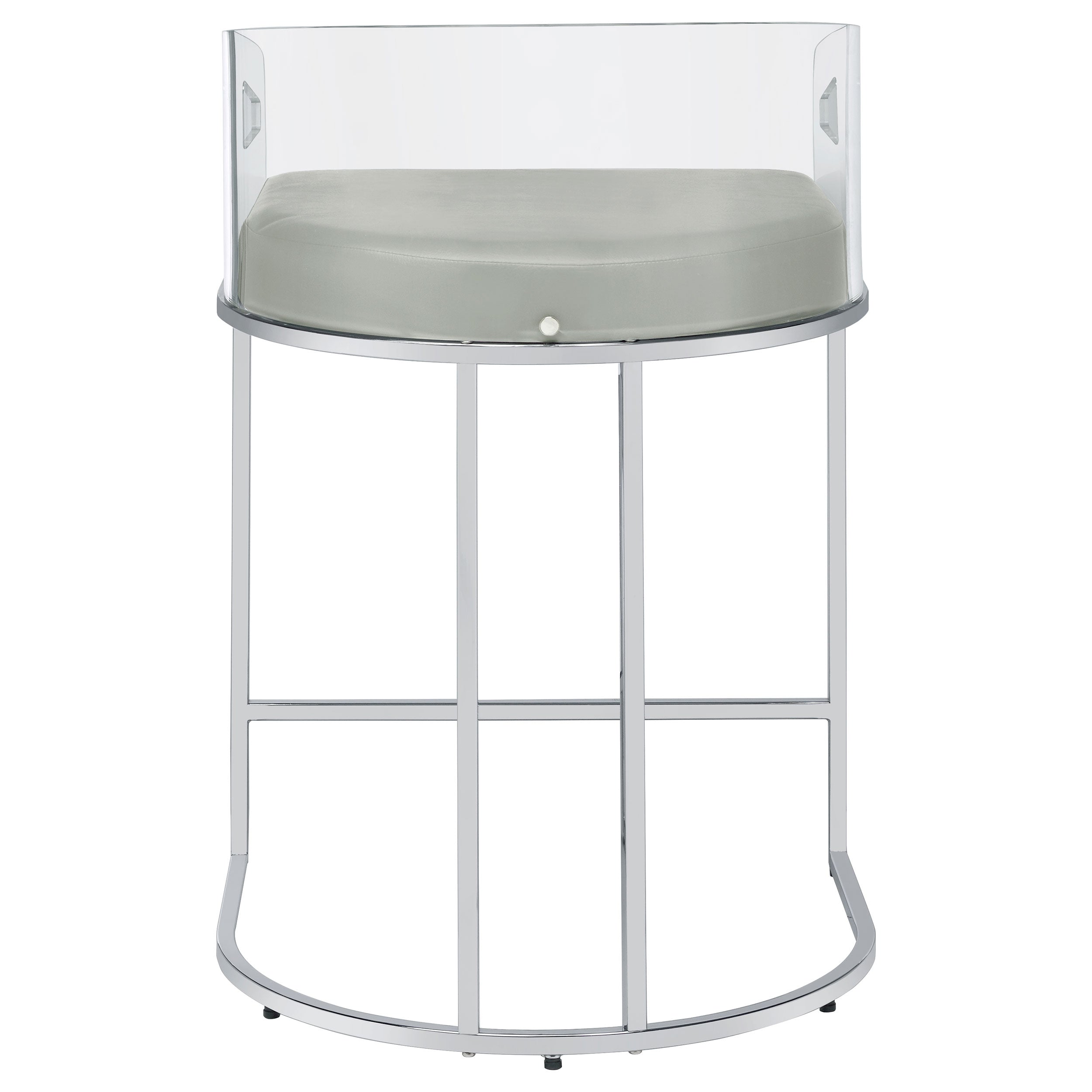 Thermosolis Clear Acrylic Bar Chair Chrome (Set of 2)