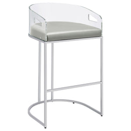 Thermosolis Clear Acrylic Bar Chair Chrome (Set of 2)