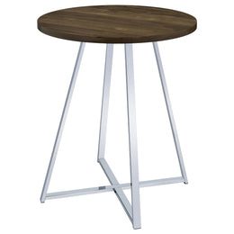 Burkhart Round 35-inch Pub Height Bistro Bar Table Brown Oak