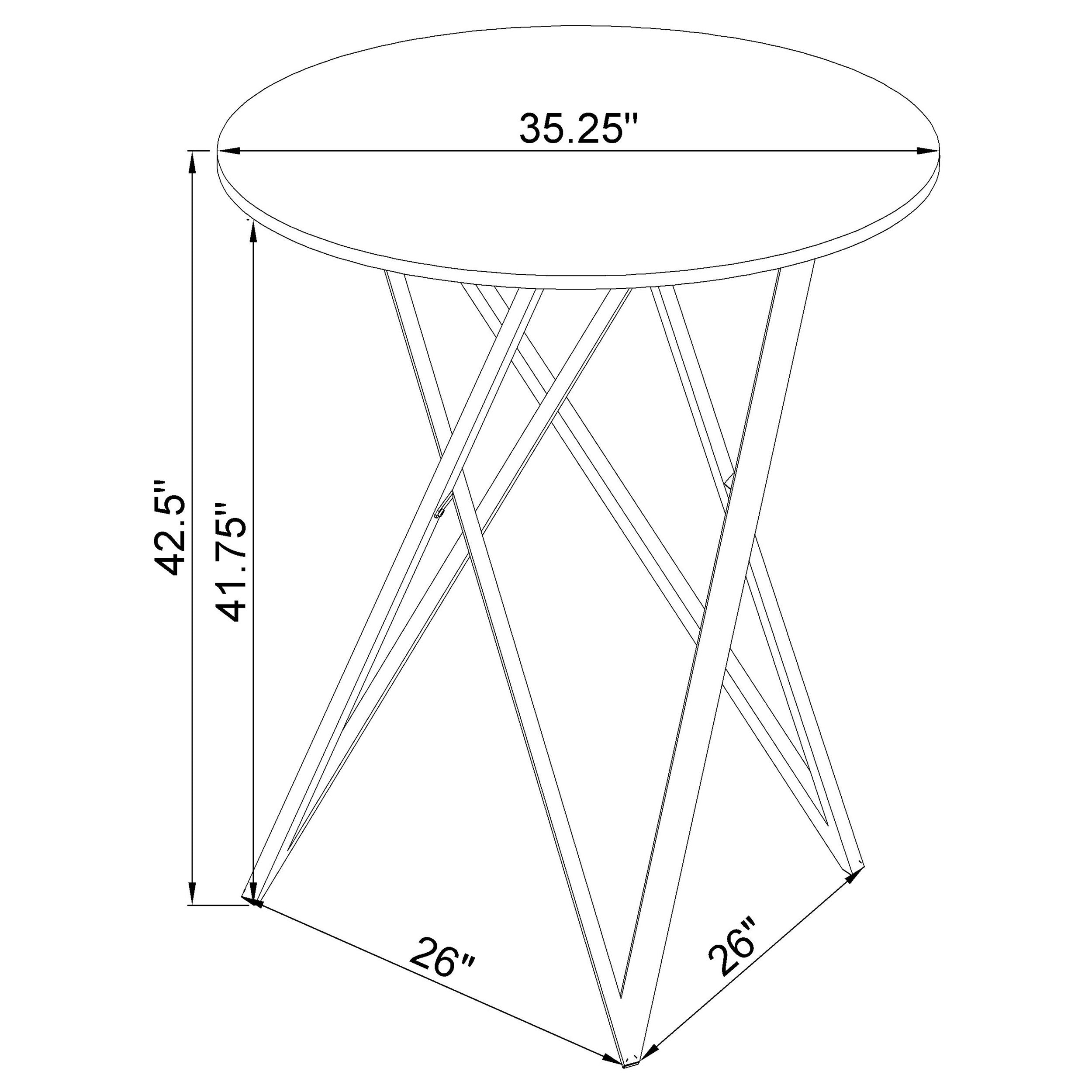 Bexter Round 35-inch Faux Marble Bistro Bar Table Chrome