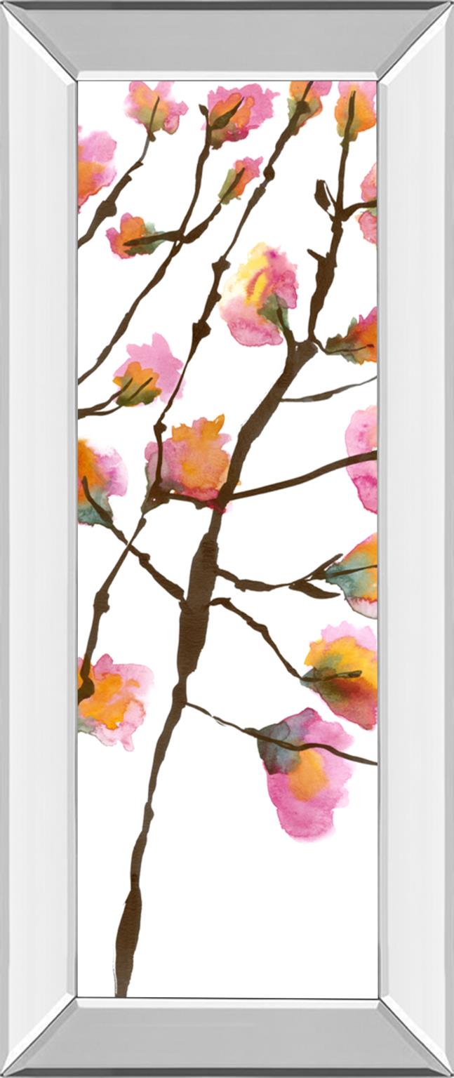 Mirrored Frame Inky Blossoms Ii By Deborah Velasquez 18X42 Mirror Frame Print