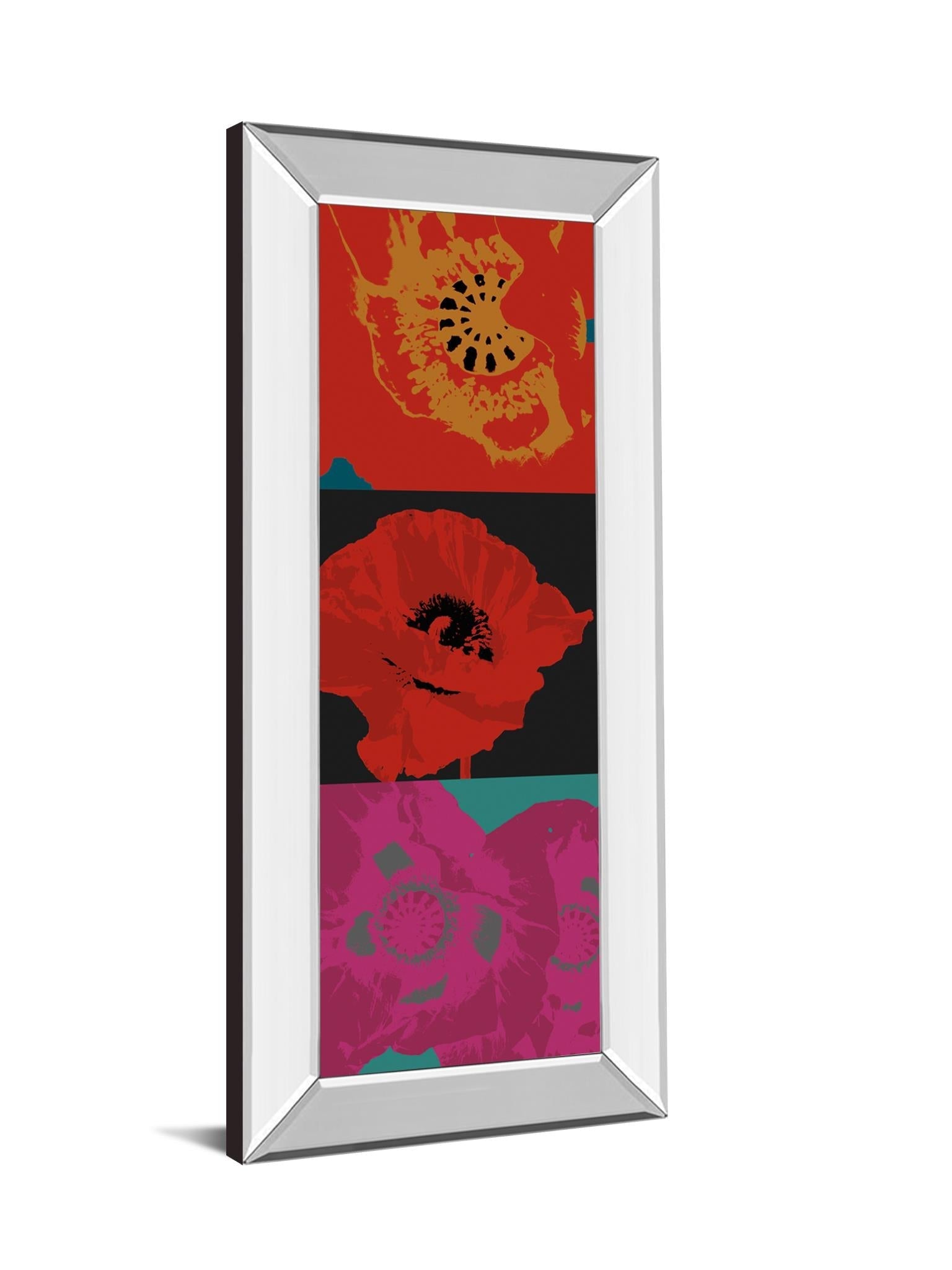 Mirrored Frame Pop Poppies By Li-Legger, D 18X42 Mirror Frame Print