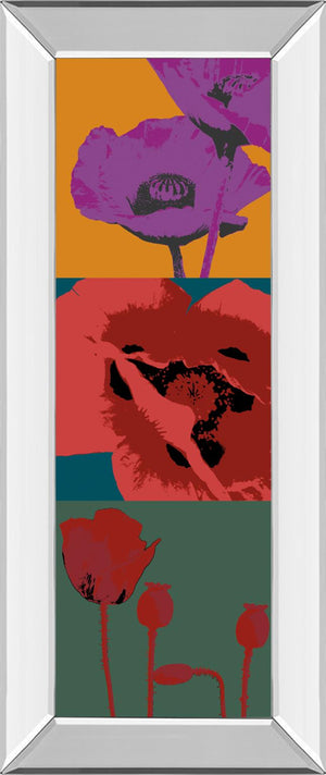Mirrored Frame Pop Poppies By Li-Legger, D 18X42 Mirror Frame Print