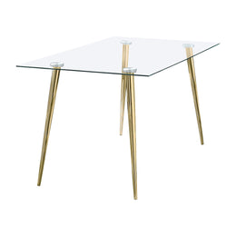 Gilman Rectangular 64-inch Glass Top Dining Table Chrome