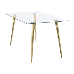 Gilman Rectangular 64-inch Glass Top Dining Table Chrome