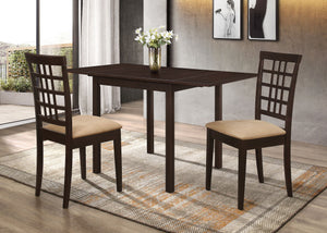 Kelso Drop Leaf Dining Table Set Cappuccino and Tan
