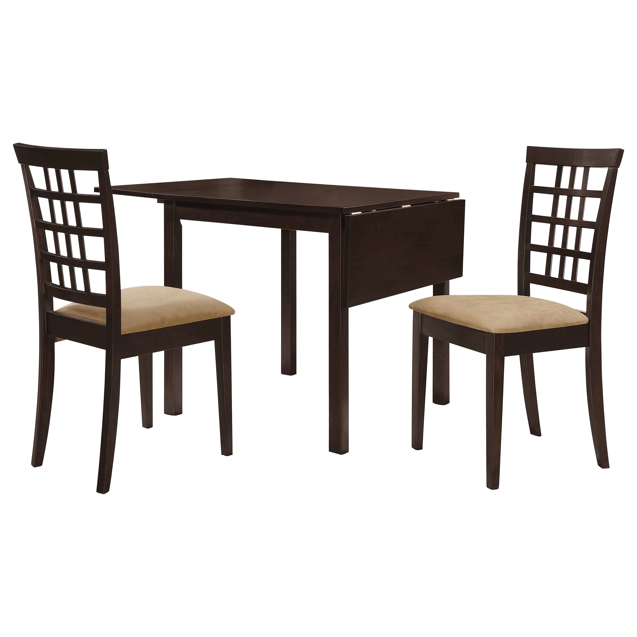 Kelso Drop Leaf Dining Table Set Cappuccino and Tan