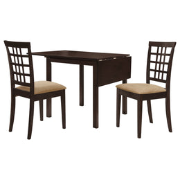 Kelso Drop Leaf Dining Table Set Cappuccino and Tan