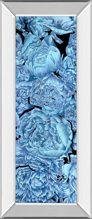 Mirrored Frame Blue Peonies Ii By Melissa Wang 18X42 Mirror Frame Print
