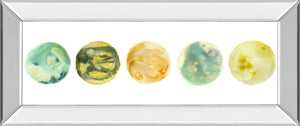Mirrored Frame Planetary Vii By June Erica Vess 18X42 Mirror Frame Print