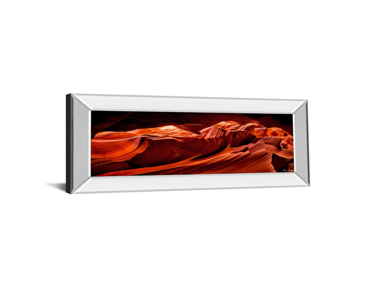 Mirrored Frame Sun Shining Through Canyon Viii By David Drost 18X42 Mirror Frame Print