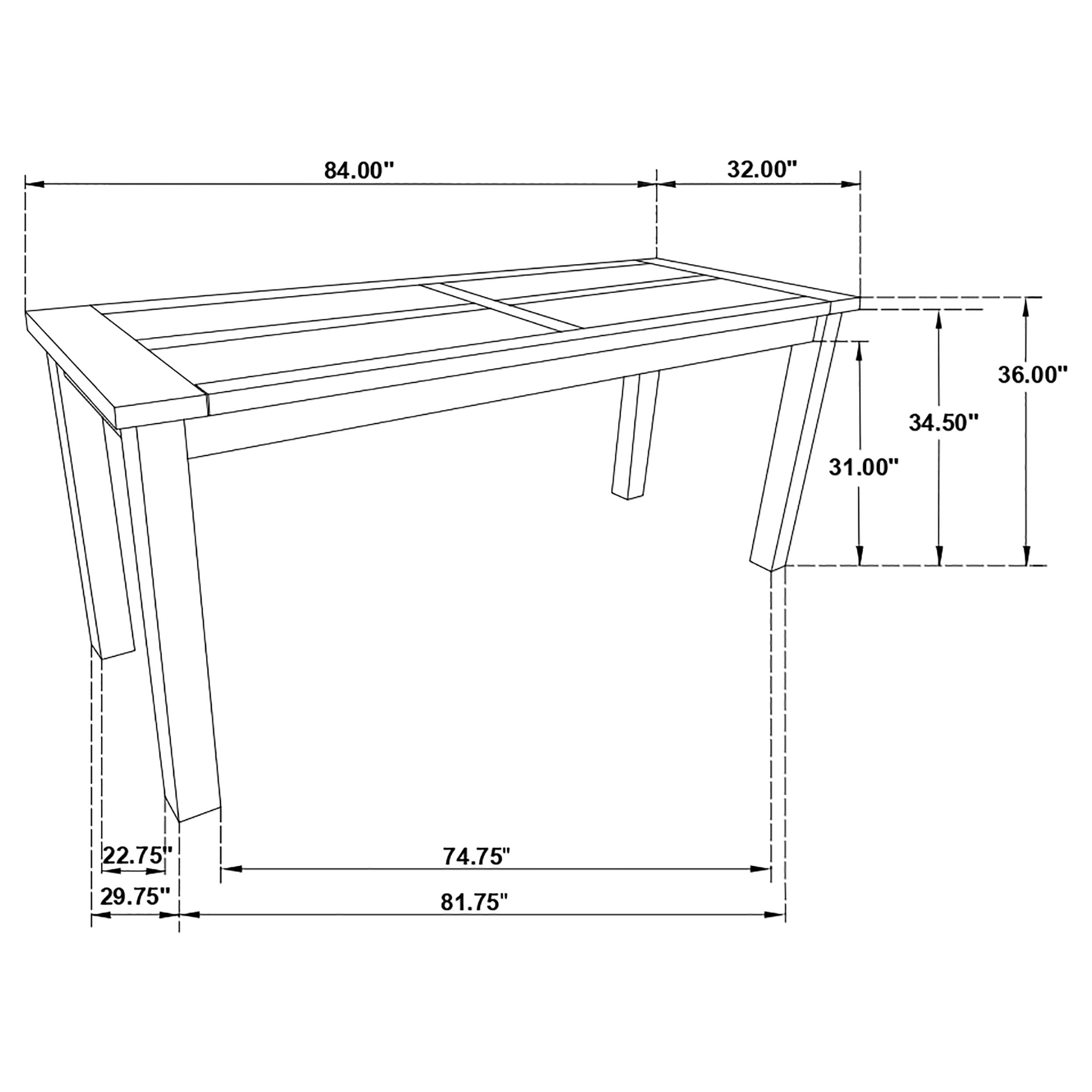 Coleman 84-inch Counter Height Dining Table Golden Brown
