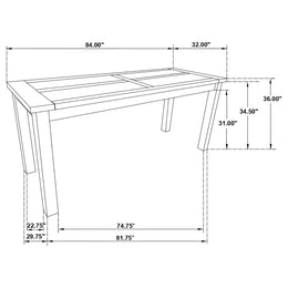 Coleman 84-inch Counter Height Dining Table Golden Brown