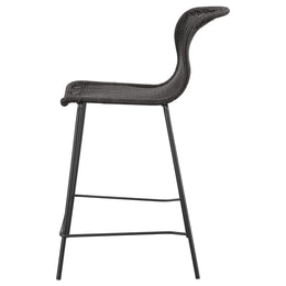 Mckinley Faux Rattan Metal Bar Chair Brown (Set of 2)