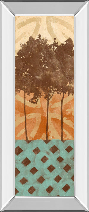 Mirrored Frame Tribal Trio I By Alonzo Saunders 18X42 Mirror Frame Print