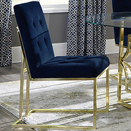 Cisco Velvet Upholstered Dining Side Chair Chrome (Set of 2)