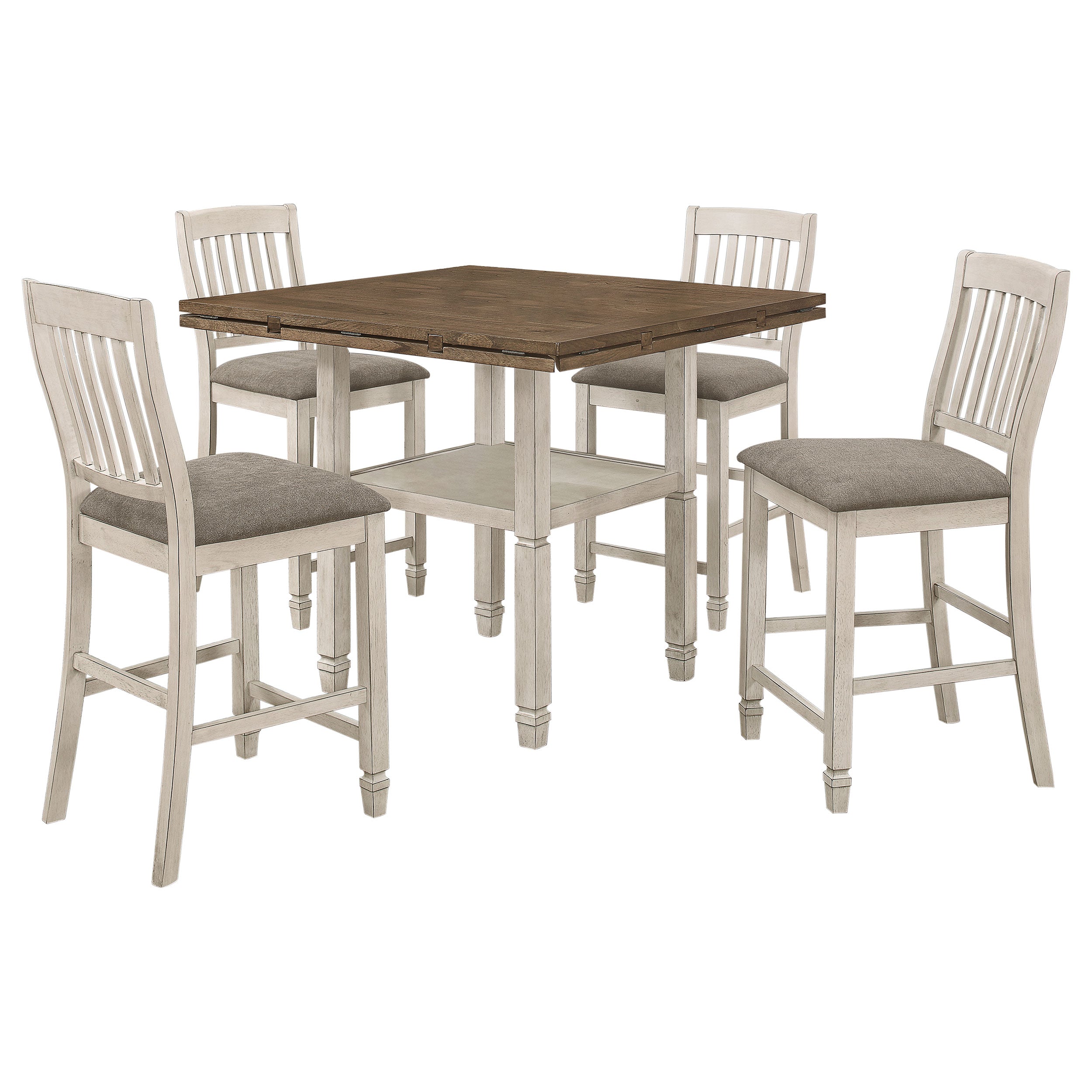Sarasota Drop Leaf Counter Dining Set Rustic Cream