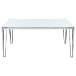 Pauline Rectangular 64-inch Glass Top Dining Table Chrome