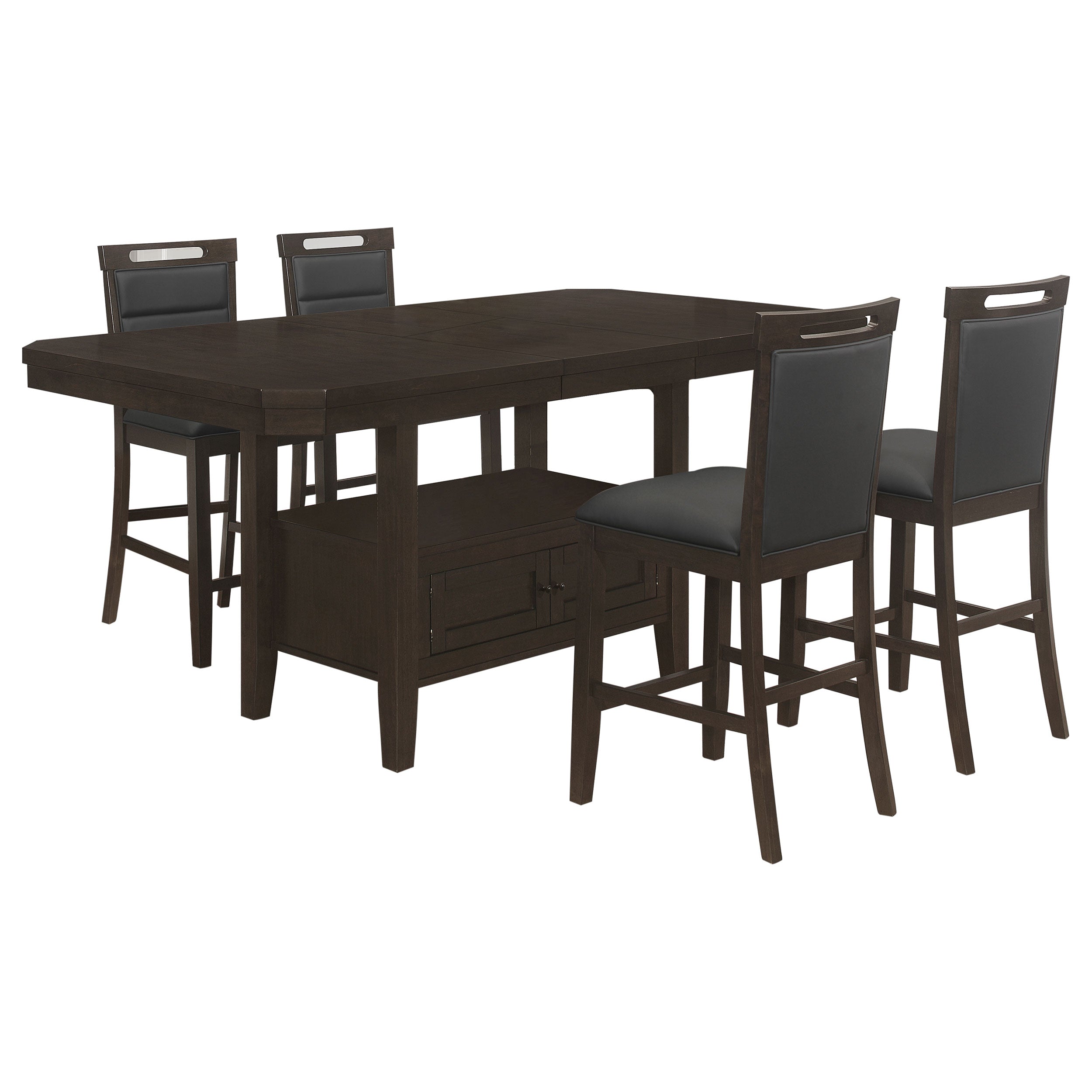 Prentiss Butterfly Leaf Dining Table Set Cappuccino