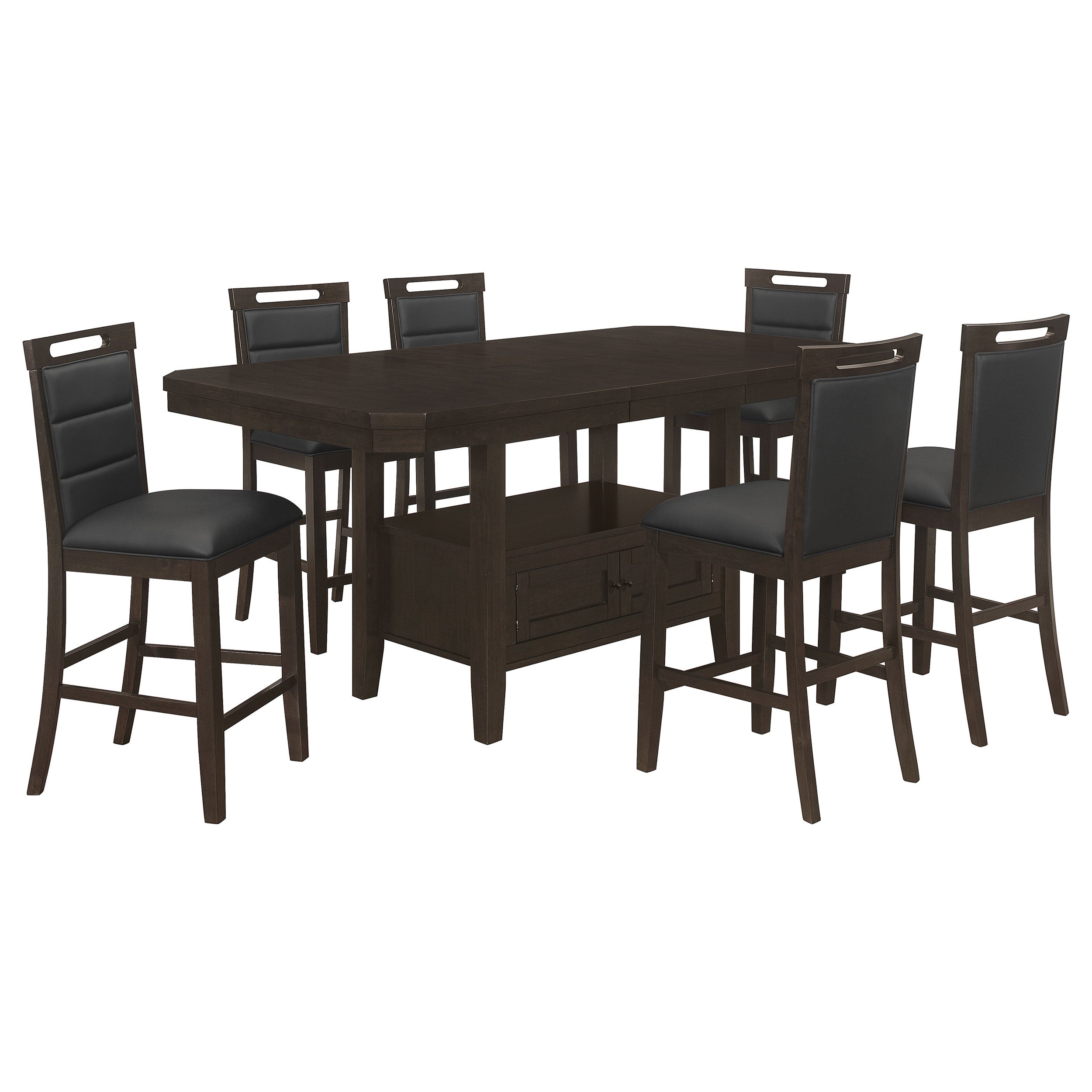 Prentiss Butterfly Leaf Dining Table Set Cappuccino