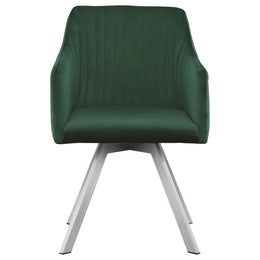 Arika Leatherette Upholstered Swivel Dining Arm Chair Black