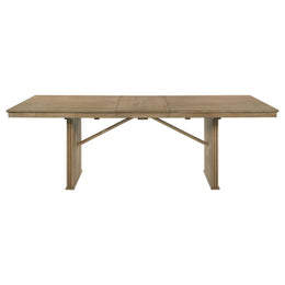 Adina Extension Dining Set Distressed Light Brown