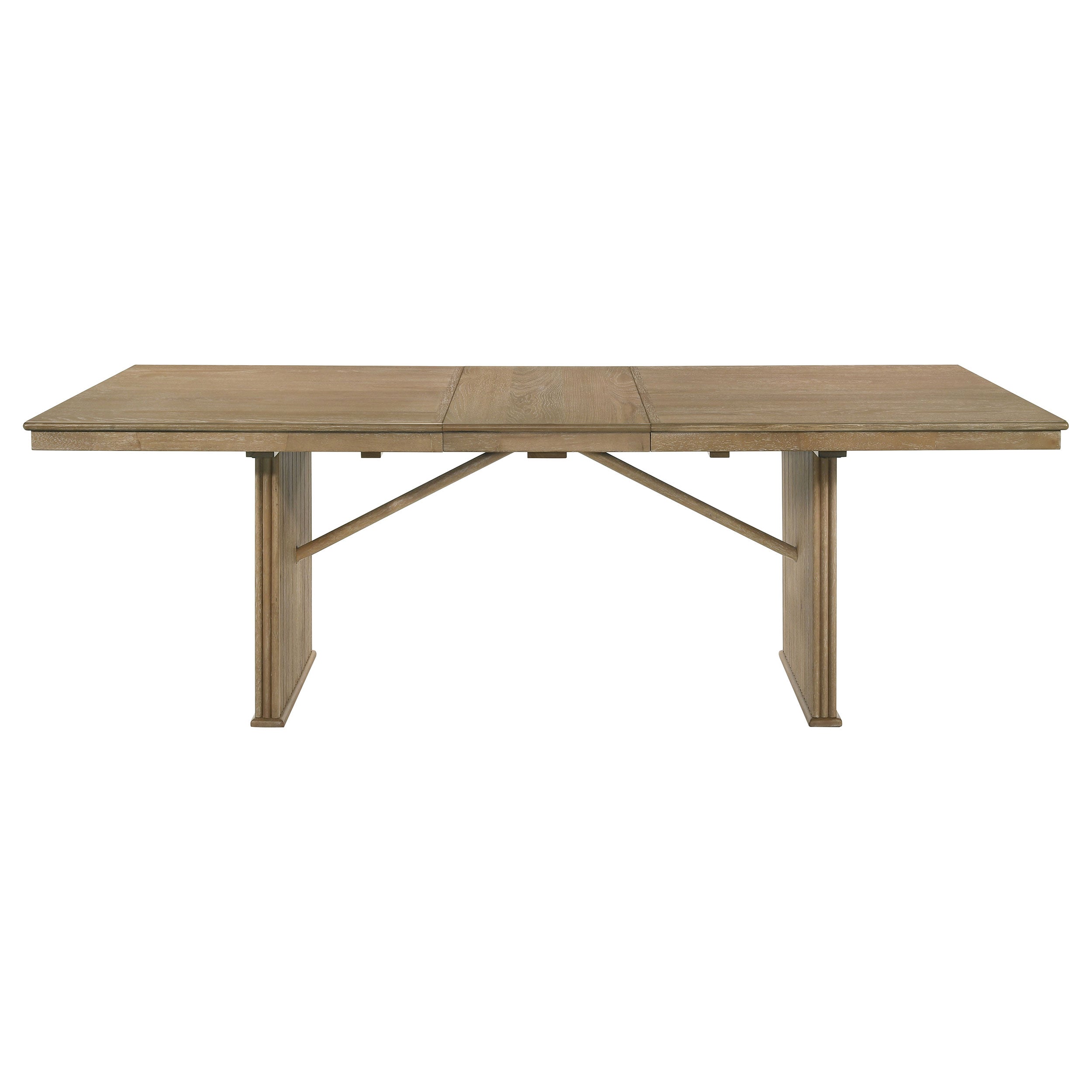 Adina Extension Dining Set Distressed Light Brown