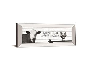 Farm Fresh Milk And Eggs By Lori Deiter 18X42 Mirror Frame Print