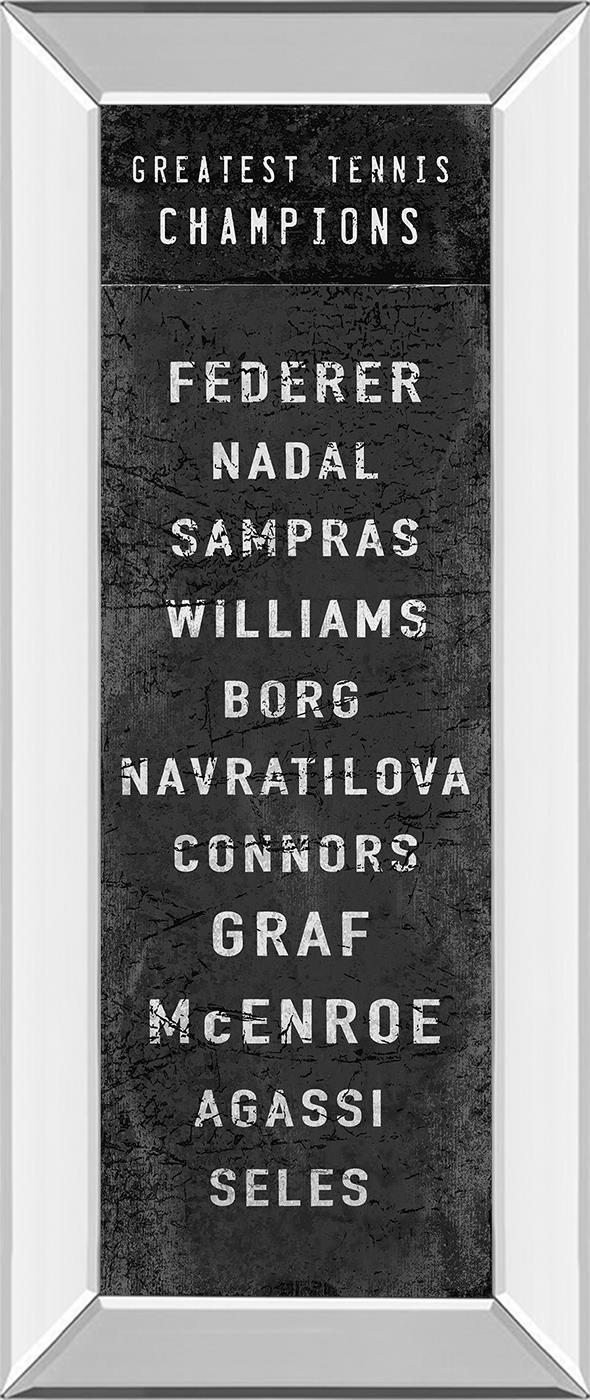 The Greatest Tennis Champions By  The Vintage Collection 18X42 Mirror Frame Print