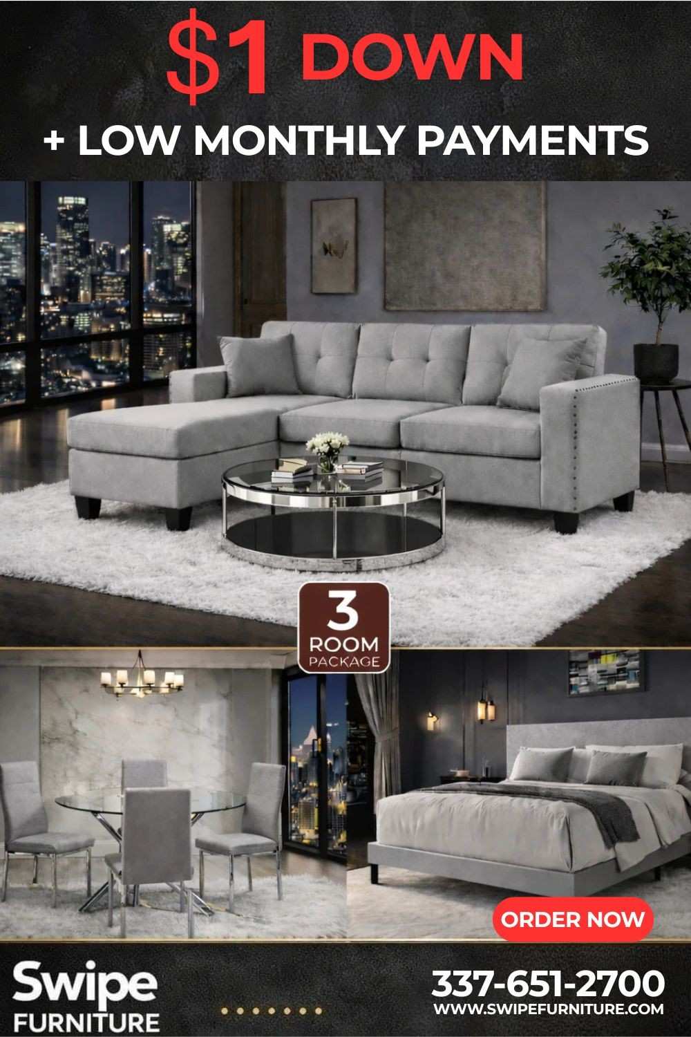 Studio 3 Room Package – Gray