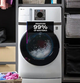 GE Profile - UltraFast 4.6 Cu. Ft. High-Efficiency Smart Front Load Washer and Electric Dryer Combo with Steam and Ventless Heat Pump - White