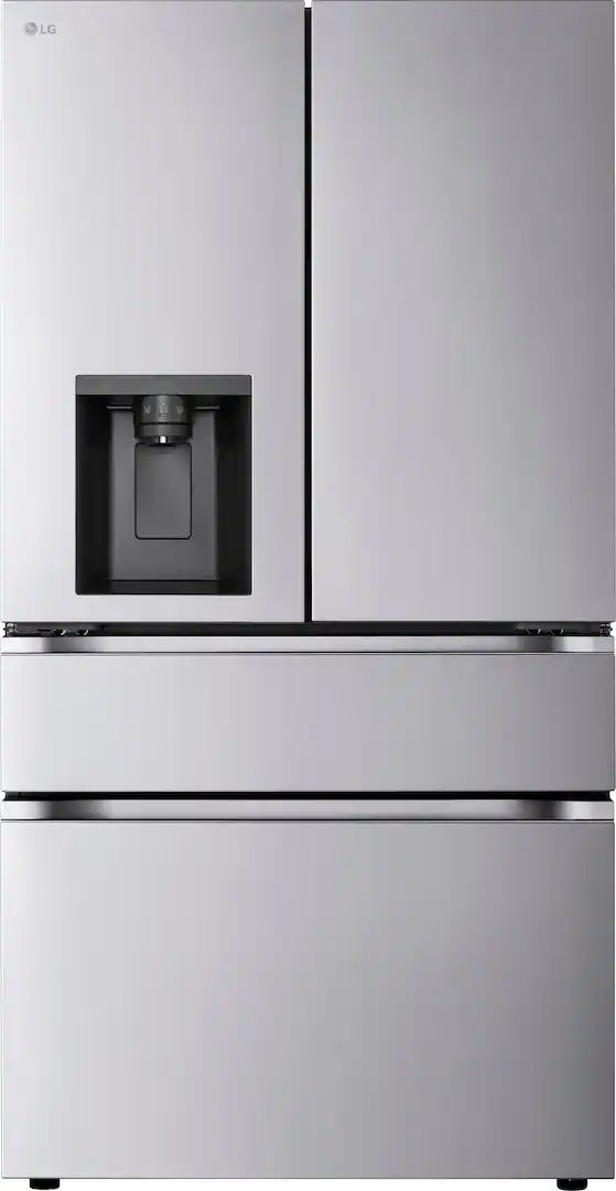 LG - 36-in Wide Standard-Depth MAX 28.6 Cu. Ft. 4-Door French Door Refrigerator Smart Refrigerator with Full Convert Drawer - PrintProof Stainless Steel Look