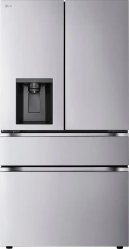 LG - 36-in Wide Standard-Depth MAX 28.6 Cu. Ft. 4-Door French Door Refrigerator Smart Refrigerator with Full Convert Drawer - PrintProof Stainless Steel Look